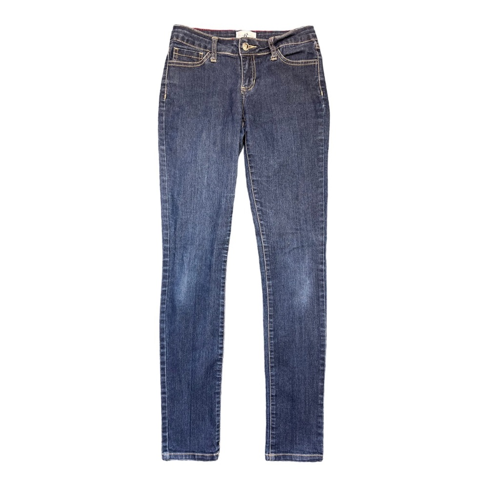 Cello jeans size 5 blue zip closure denim womens regular solid straight